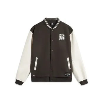 LiNing BadFive Baseball Jacket Men's Dark Chocolate Umber/Ecru