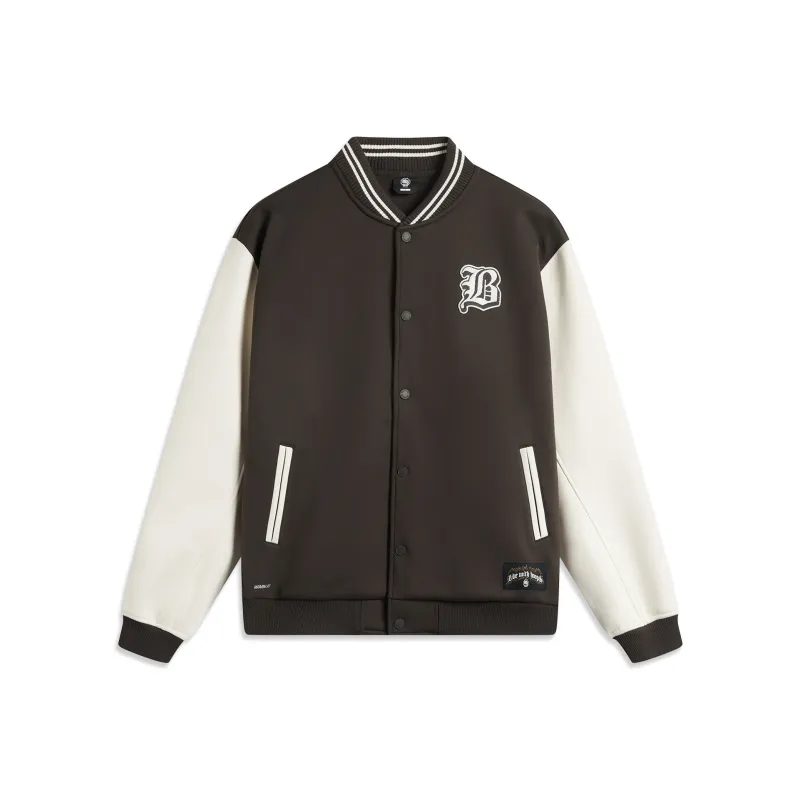 LiNing BadFive Baseball Jacket Men's Dark Chocolate Umber/Ecru-0