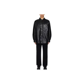 WOOYOUNGMI Leather Jacket Men's Black
