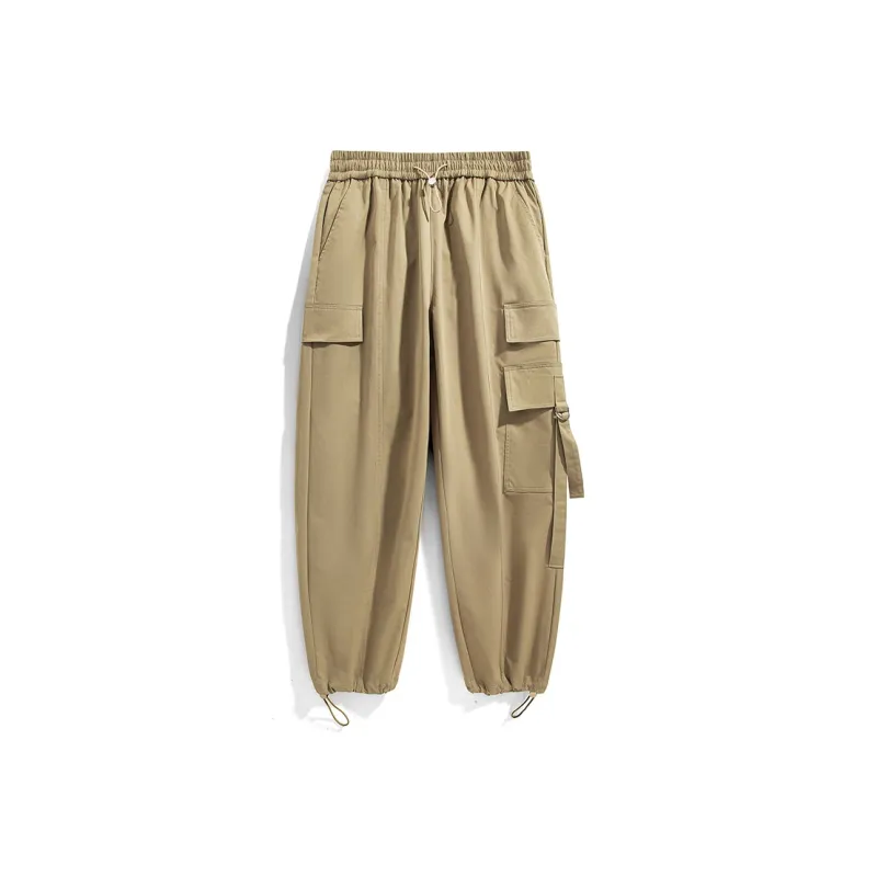 CELUCASN Casual Pants Unisex Black White Two Tone-10