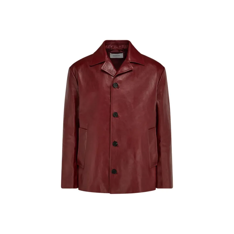 Ferragamo Buttoned Leather Jacket-0