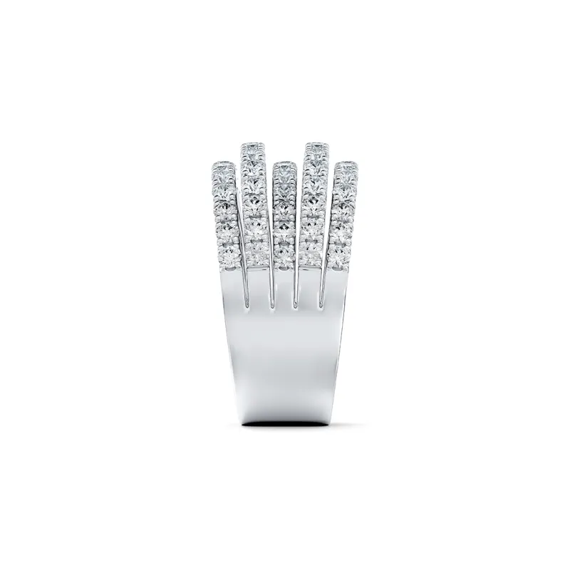 De Beers 18kt White Gold Db Classic Five Line Diamond Band Ring-2