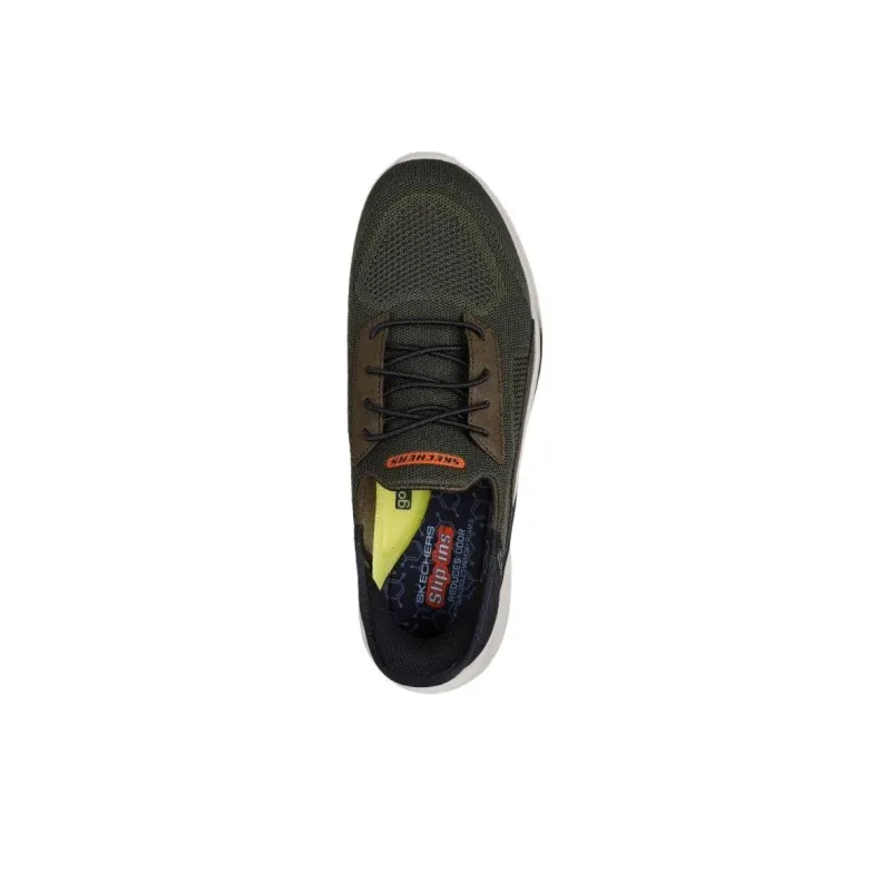 Skechers Slip ins RF Low Top Casual Shoes Men's Brown Green-3