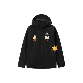 CAMEL All weather Water Resistant Windproof Warm Cold Resistant Windbreaker Jacket Unisex Black