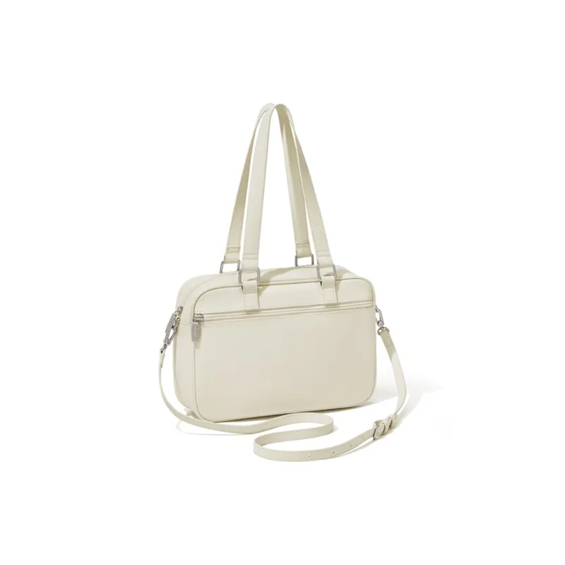 CinvaiKrose Synthetic Leather Shoulder Bag, Crossbody Bag, Handbag, Tote Bag Small Size Women's Ecru-2