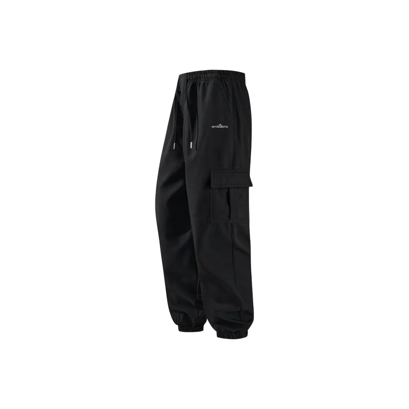 Small Columns Under The Sea Cargo Pants Unisex Black-0