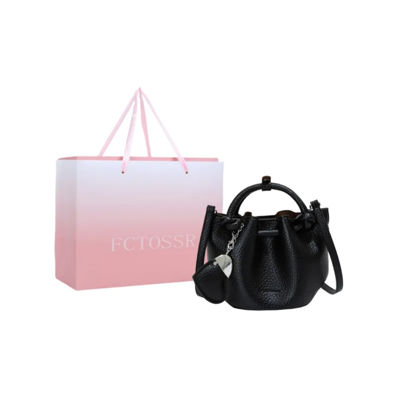 FCTOSSR PU Bucket Bag Handbag Women's White/Black/Blue/Pink-18