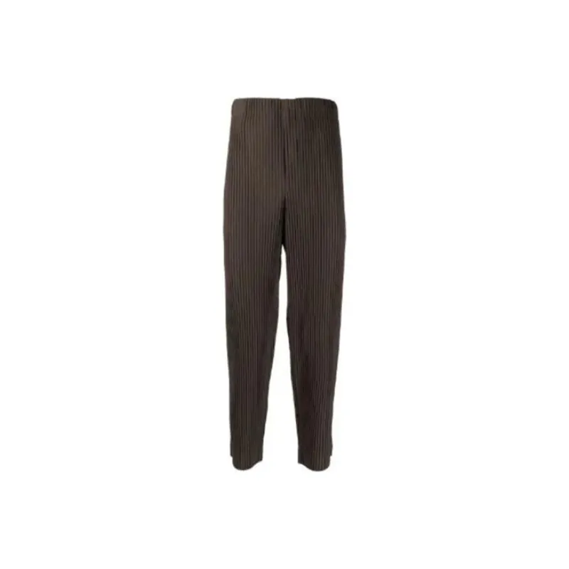 Homme Plissé Issey Miyake FW22 Casual Pants Men's Dark Brown-0
