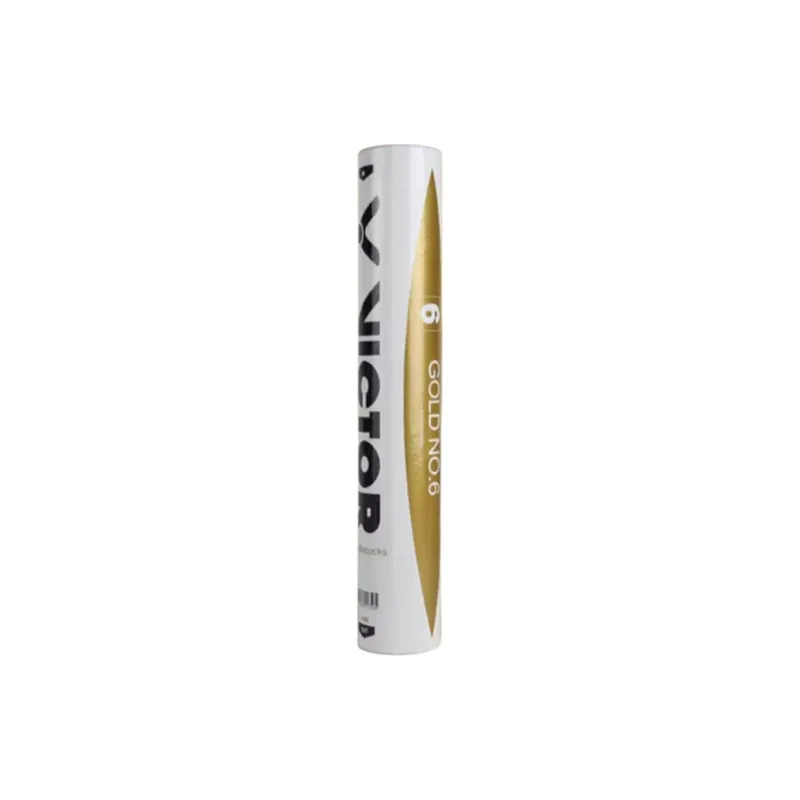 VICTOR Gold Size 6 Duck Feather Shuttlecock 12 Pack Water Duck Feather Shuttlecocks-1