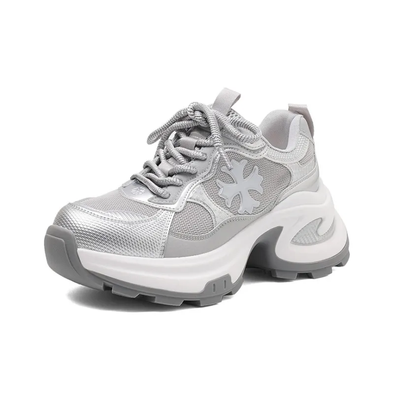 MOMGOG Breathable Height Increase Low Top Chunky Sneakers Women's-6
