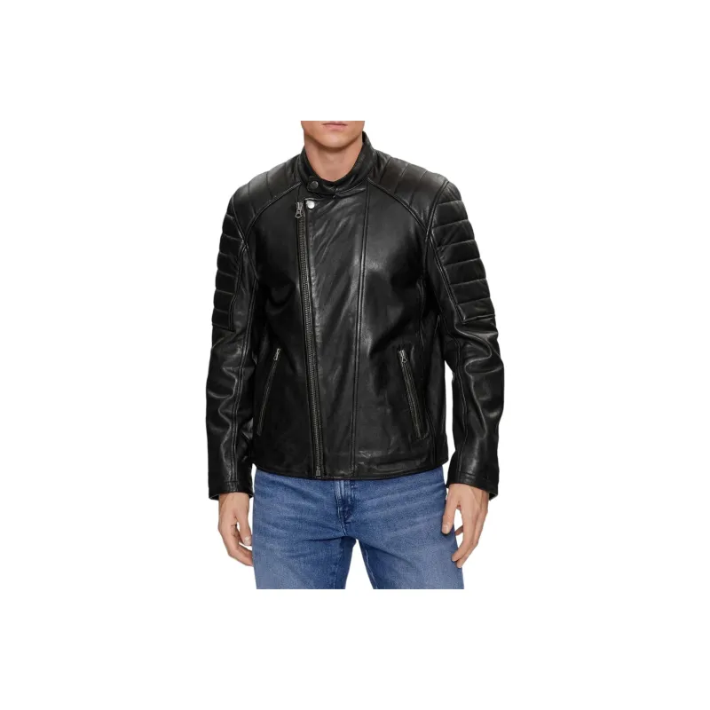 Pepe Jeans Leather Jacket Men's Black-0