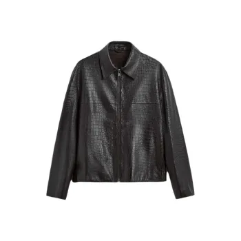 ZARA Leather Jacket Men's Dark Brown