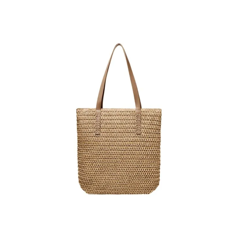 15 MINS Fabric, Synthetic Leather Tote Schooling Bag, Shopping Bag, Tote Bag, Shoulder Bag Regular Women's Ecru/Khaki-5