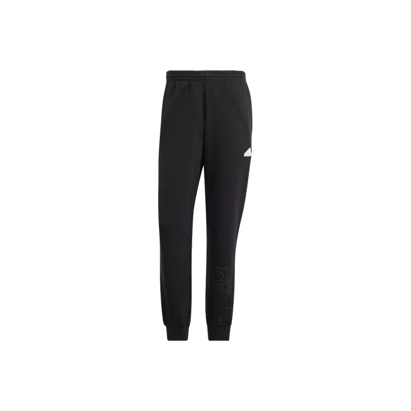 Adidas Graphic Print Fleece Pants Knitted Sports Pants Men's Black-0