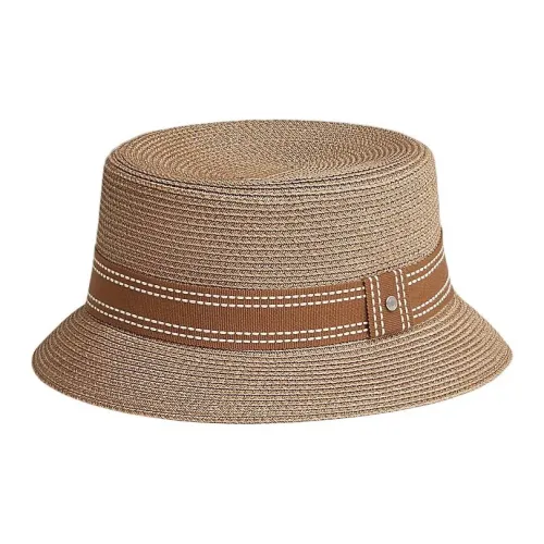 HERMES Paper Polyester Bucket Hats Men's Beige