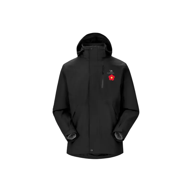 CAMEL All weather Mountain Versatile Urban Living/Travel/Commuting Windbreaker Jacket Unisex Black-0