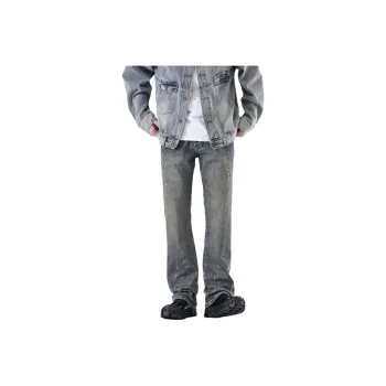 SONGS ALONG Jeans Unisex Vintage Blue