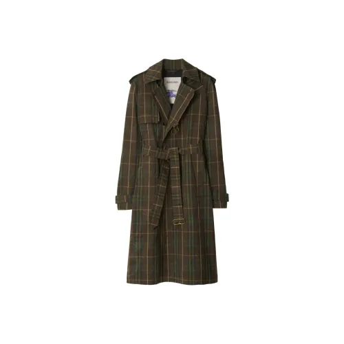 Burberry Checkered Belted Trench Coat