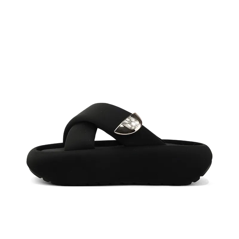 Uinnate Abrasion Resistant Slide Slippers Women's Black-0