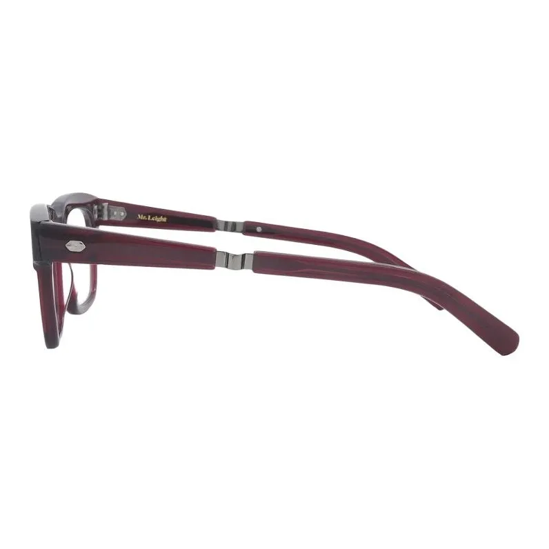 Mr. Leight Acetate Irregular Shape Sunglasses Unisex Burgundy Red-2