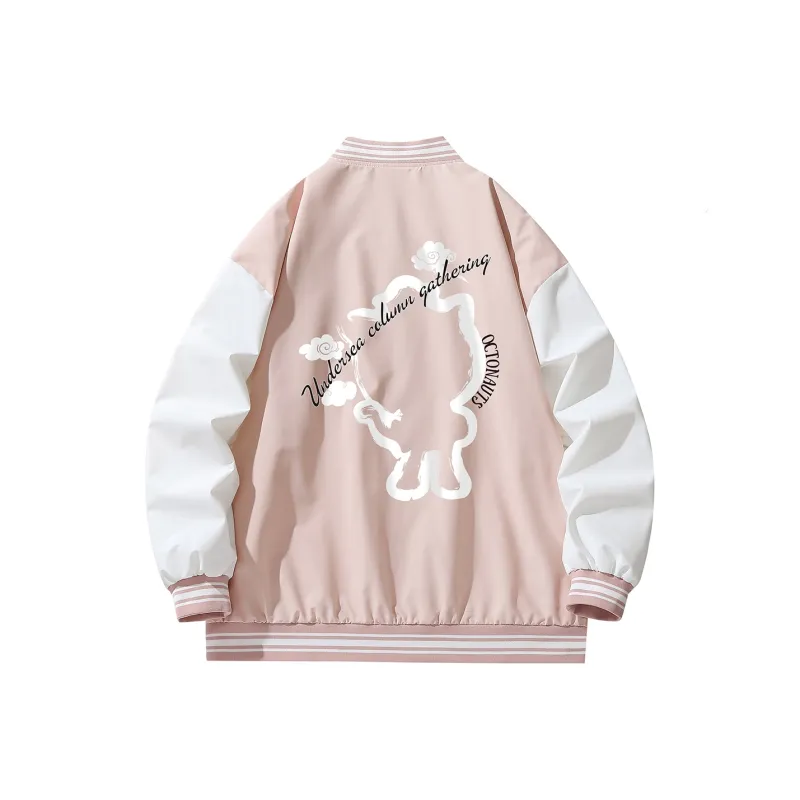 Small Columns Under The Sea Baseball Jacket Unisex-8