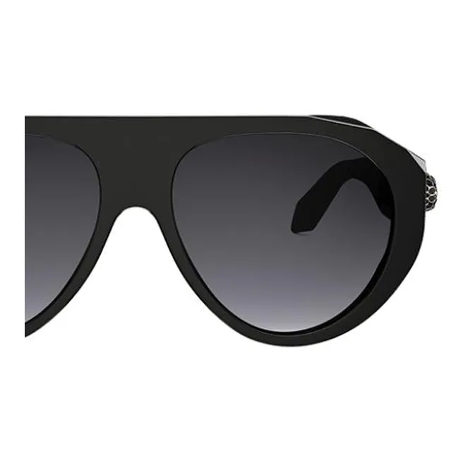 BVLGARI Acetate Enamel Irregular Shape Sunglasses Unisex Black-2