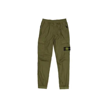 STONE ISLAND SS21 Casual Pants Men's Army Green