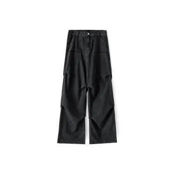 NAICHA STUDIO Jeans Unisex Black Gray Color