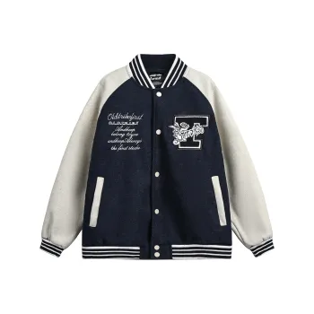 TIRED Baseball Jacket Unisex Navy Blue