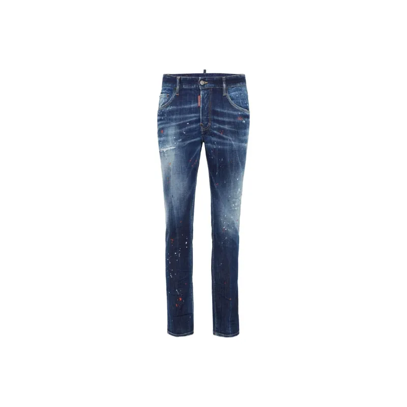 DSQUARED 2 Medium Easy Wash Distressed Skater Jeans-0
