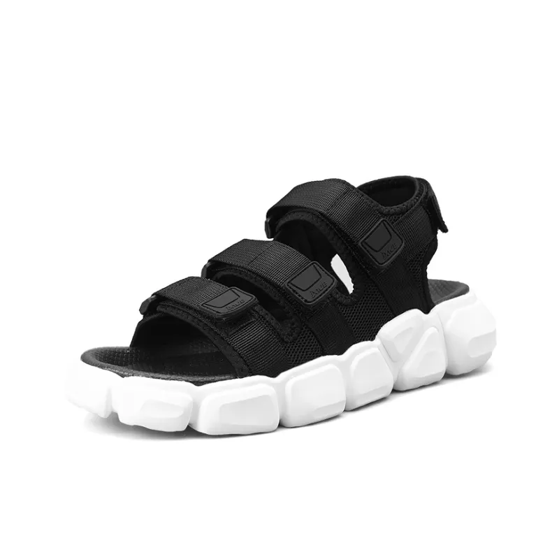 OUGLEMEN Beach Sandals Men White Blue/Beige/Black White-9
