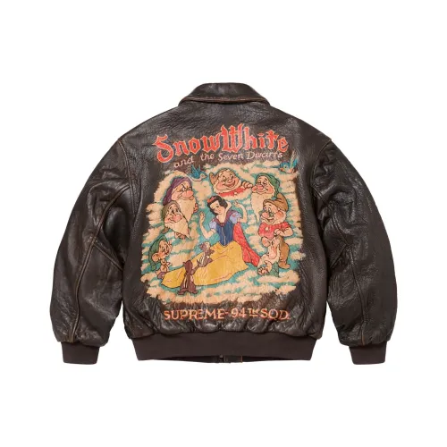 Supreme X Schott Snow White Hand Painted Leather A2 Jacket