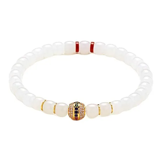 Xifeng Building Hetian Jade Bracelets Pale Greenish White Jade Women's-0