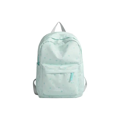 MTribe Nylon Fabric Backpack Travel Backpack Women's Light Blue/dark Blue/yellow