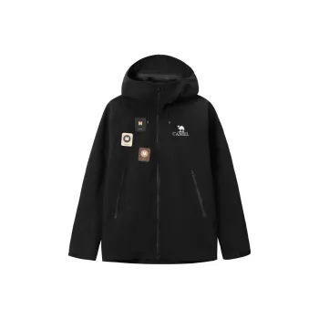 CAMEL All weather Water Resistant Windproof Warm Cold Resistant Windbreaker Jacket Unisex Black