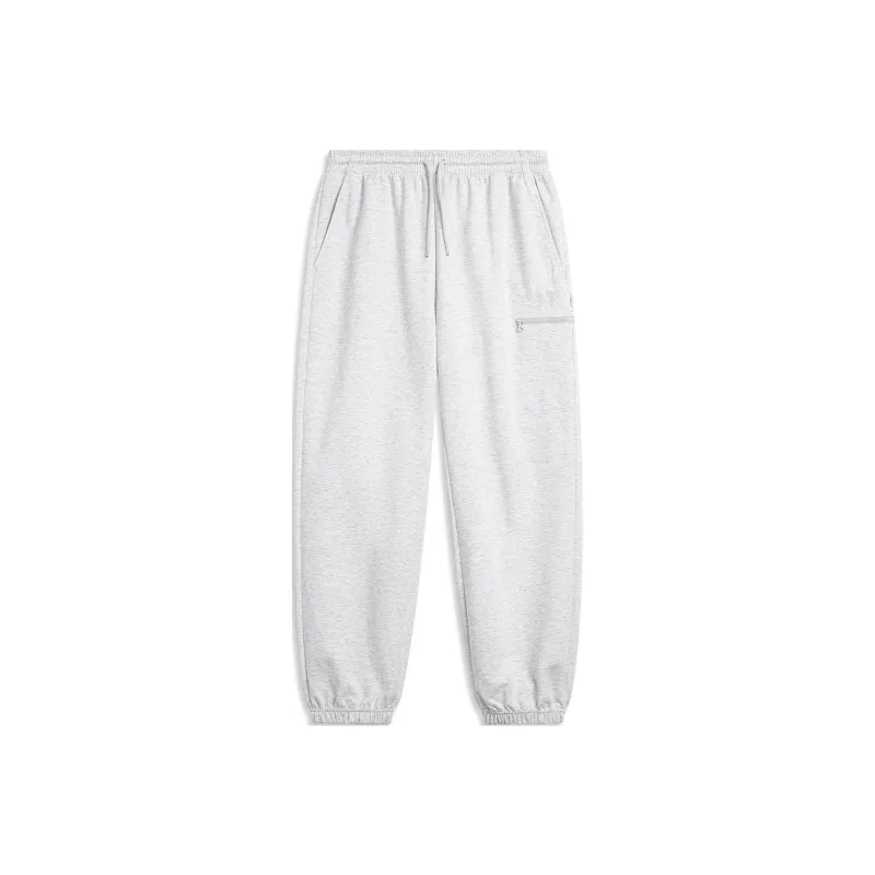 LiNing Chinese Culture Series Knitted Sports Pants Men's Heather Gray Dark Antarctic Gray-0