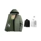 Army Green Fleece-Lined (Comes with Stand-Up Collar Sweatshirt)
