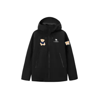 CAMEL All weather Water Resistant Windproof Warm Cold Resistant Windbreaker Jacket Unisex Black