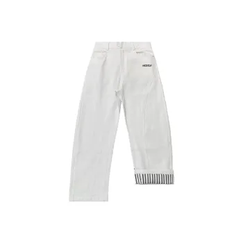 HOKLV Jeans Unisex White
