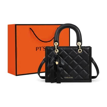 PT'SON Cow Leather Handbag, Shoulder Bag, Crossbody Bag Regular Women's Athenian Black