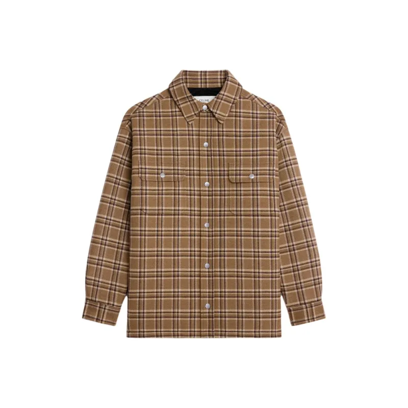 CELINE Overshirt In Checked Wool-0