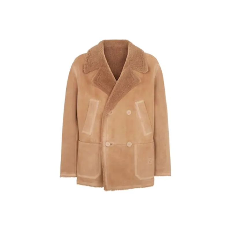 FENDI Double Breasted Shearling Jacket-0
