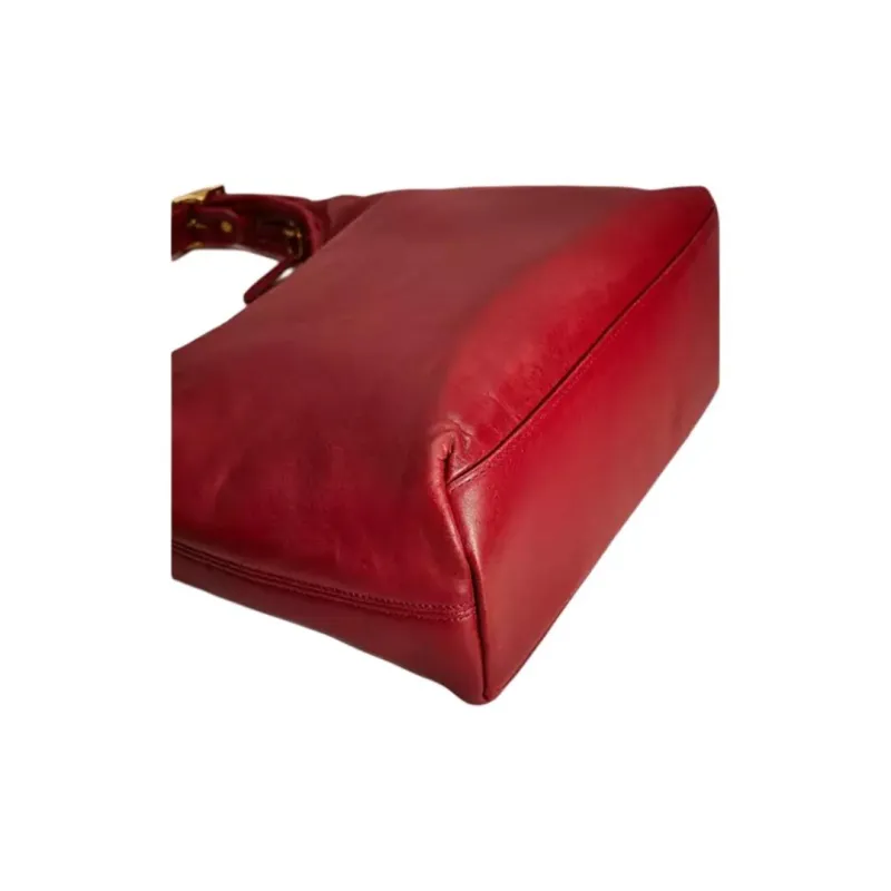 COACH Leather Hobo Bag, Shoulder Bag, Crossbody Bag Tubas Women's Red-2
