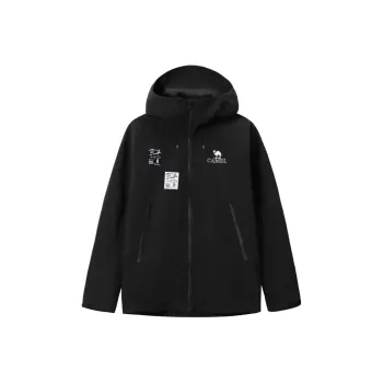 CAMEL All weather Waterproof And Windproof To Keep Warm Windbreaker Jacket Unisex Black
