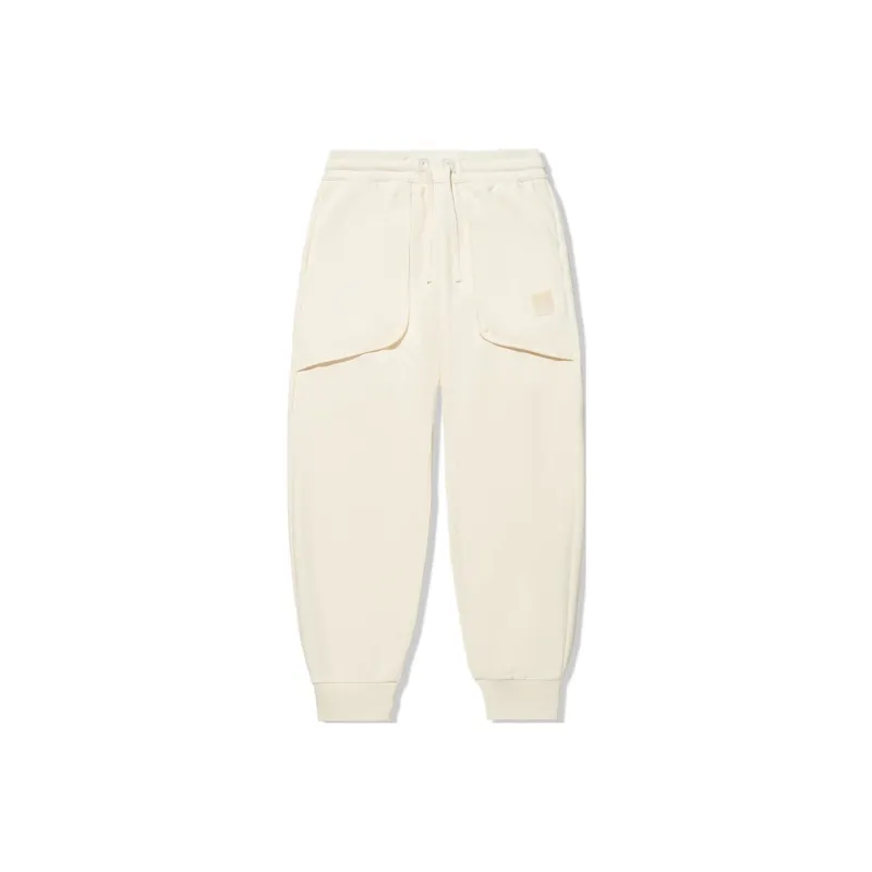 LiNing Li Ning X Jackie Chan Co branded Kung Fu Series Knitted Sweatpants Men Papyrus White-0