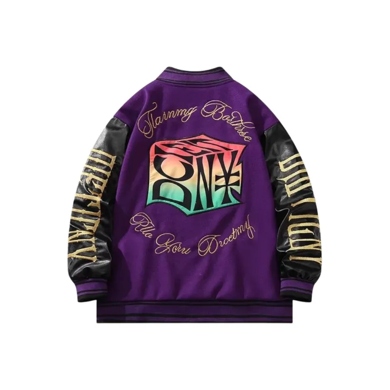 KIRHNE Baseball Jacket Unisex Purple-0