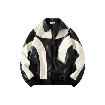 RED DRAGONFLY Leather Jacket Unisex Black White