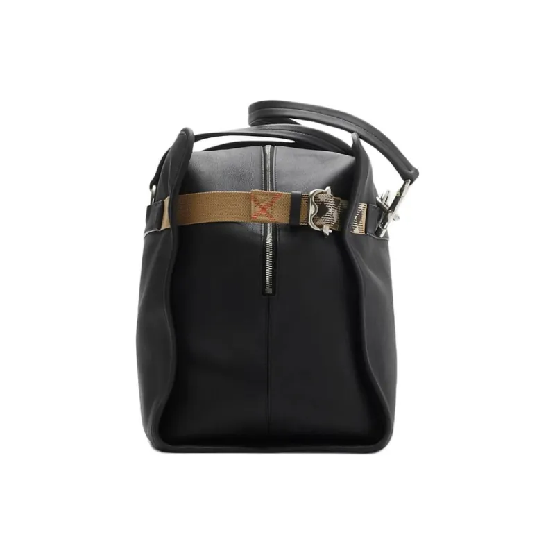 Burberry Calfskin Handbag Tubas Men's Black-1