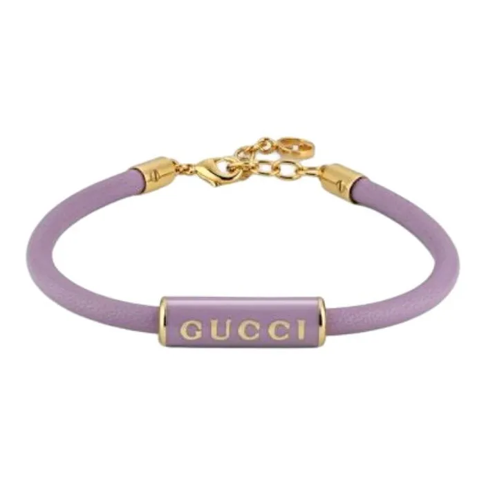 GUCCI Leather, Enamel, Brass Bracelets Unisex Purple-1