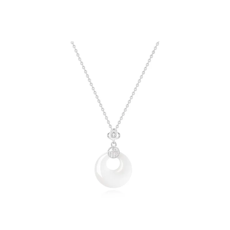 Fortune Gold Chalcedony Box Necklace Women's-7